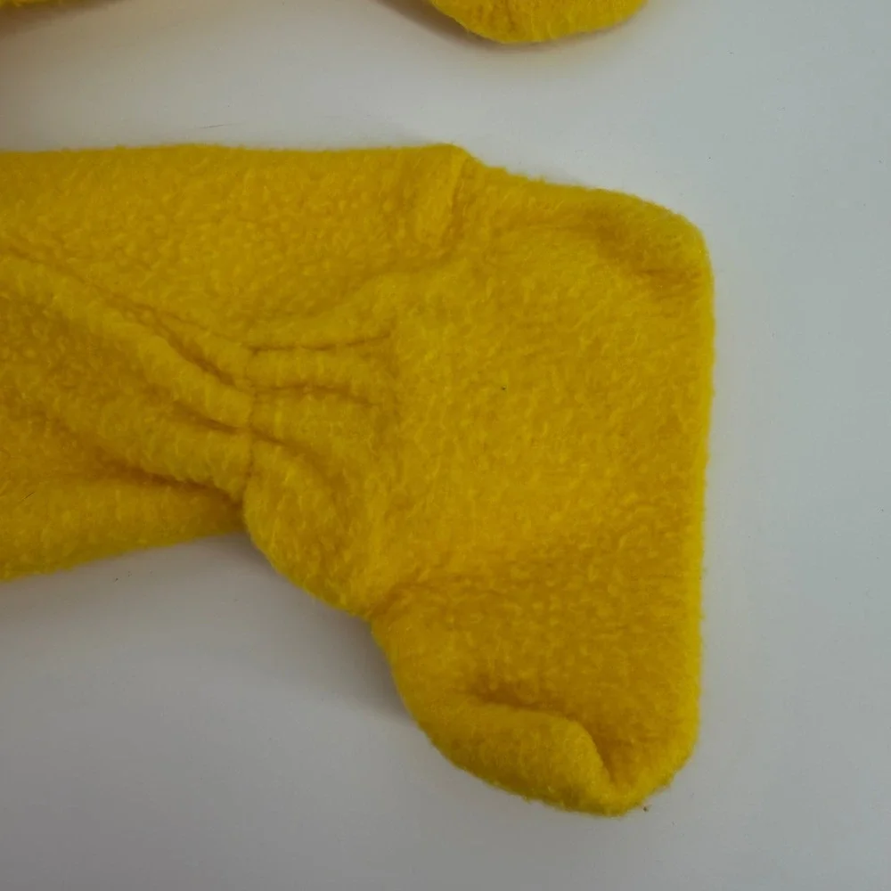 Baby Winnie the Pooh Fleece Snowsuit Bunting Yellow Hooded Footed‎ 12M VINTAGE